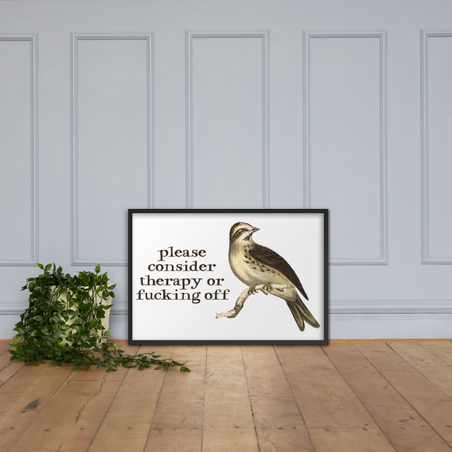Please Consider Therapy Or Fucking Off Framed Poster