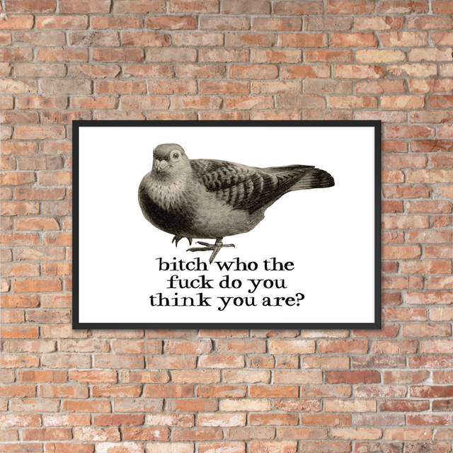 Bitch Who The Fuck Do You Think You Are Framed Poster