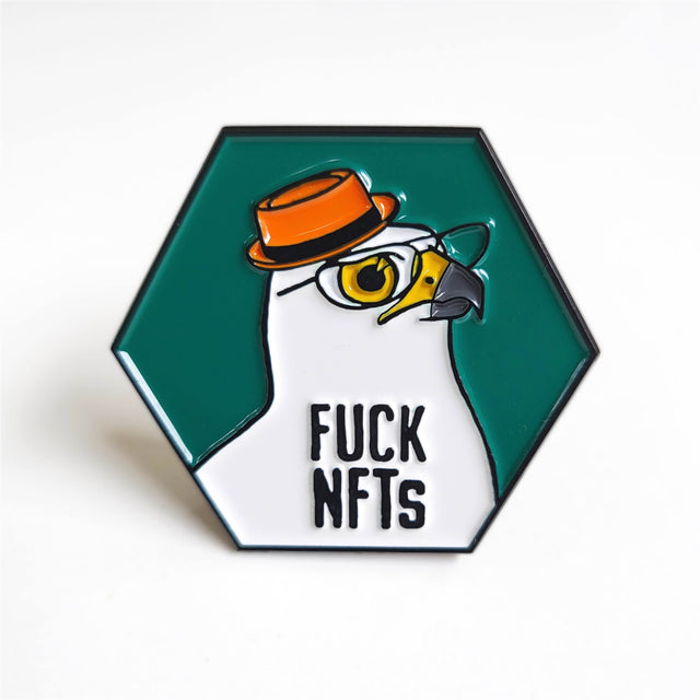 FUCK NFTs Pin: Porkpie