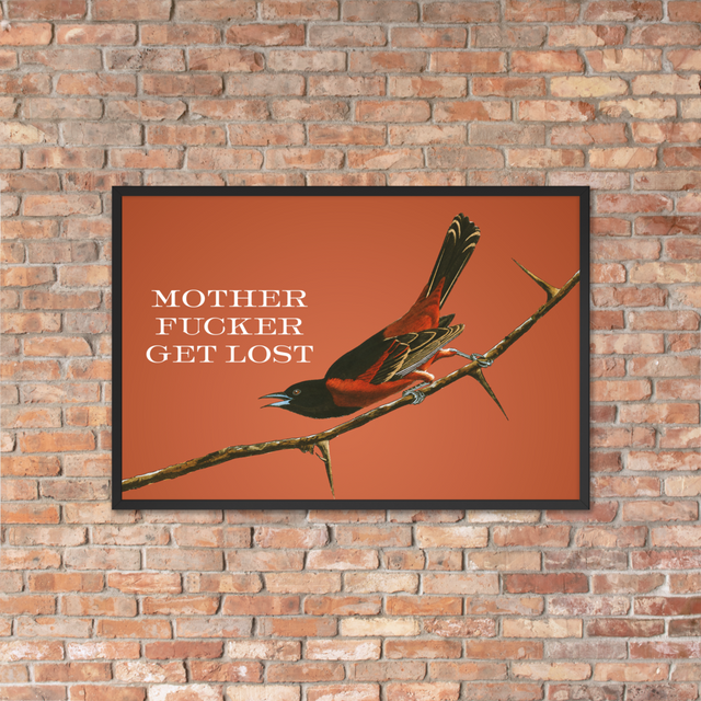 Mother Fucker Get Lost Framed Poster