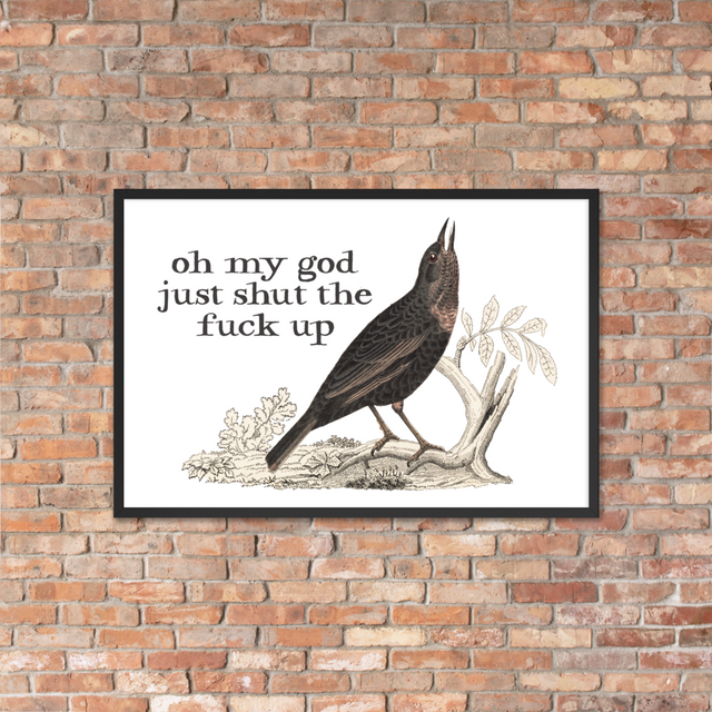 Oh My God Just Shut The Fuck Up Framed Poster