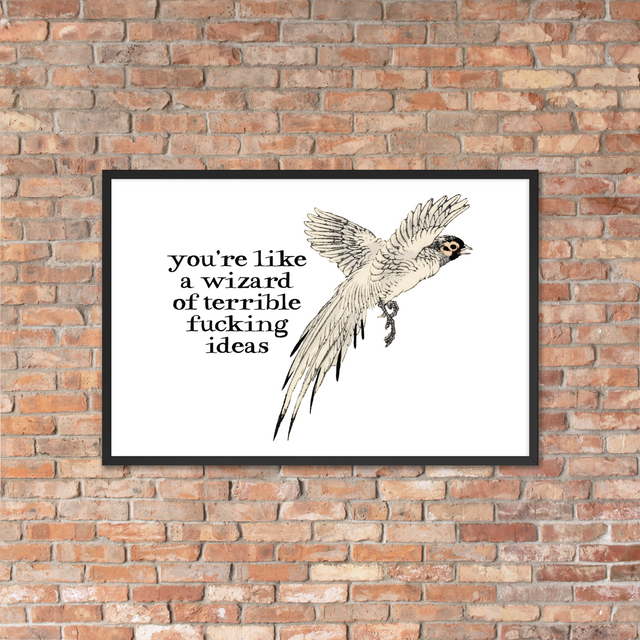 You're Like A Wizard Of Terrible Fucking Ideas Framed Poster