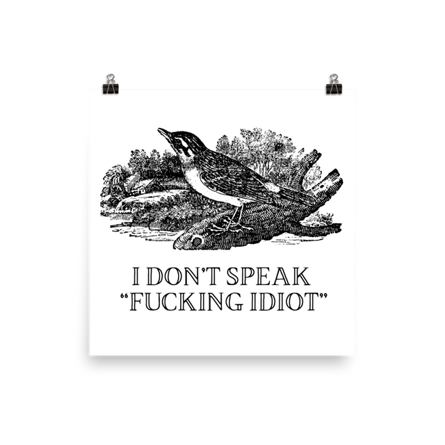 I Don't Speak "Fucking Idiot" Poster