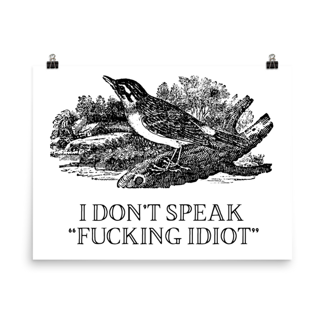 I Don't Speak "Fucking Idiot" Poster